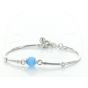 925 Sterling Silver Baby Bangle Bracelet Ball BLUE - ANAND.AE