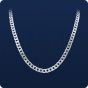 925 Silver Square Curb Neck Chains (Flat - 8.40mm)