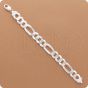 925 Sterling Silver Bracelet Figaro (Flat type)