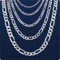 925 Silver Figaro Neck Chains (Flat)