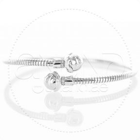 925 Sterling Silver Bangle Bracelet (Ball - 2)