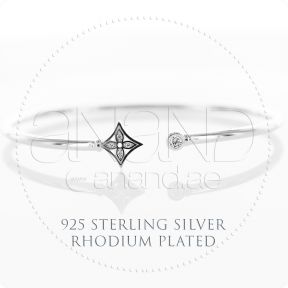 925 Sterling Silver Bangle Bracelet (Star)