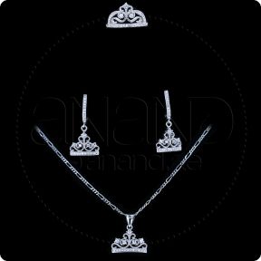 925 Sterling Silver Pendant Set (Crown)