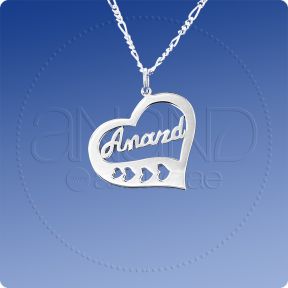 925 Silver Customized Heart Necklace (1 Names)