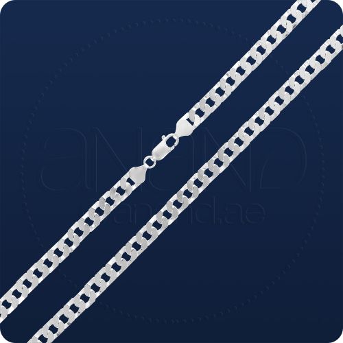 925 Silver Square Curb Neck Chains (Flat - 6.40mm)