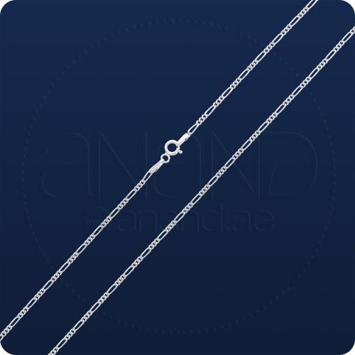 925 Silver Figaro Neck Chains (Rhodium)