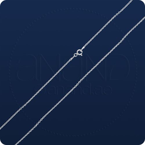 925 Silver Round Link Neck Chains (Rhodium - 1.00mm)