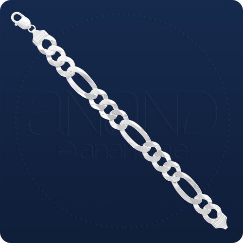 925 Sterling Silver Bracelet Figaro (Flat type)