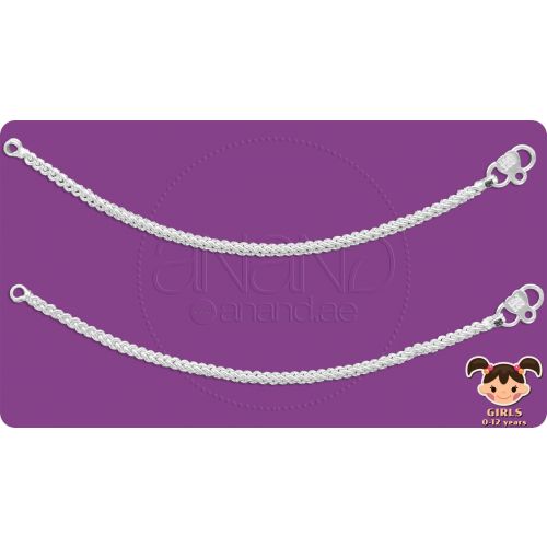 Silver Anklets for KIDS - 16.40 cms
