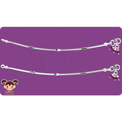 Silver Anklets for KIDS - 17.80 cms