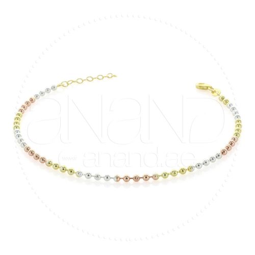 925 Silver Anklets ( Multicolor Ball )