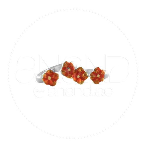 925 Silver Toe Rings ( Flower Color )