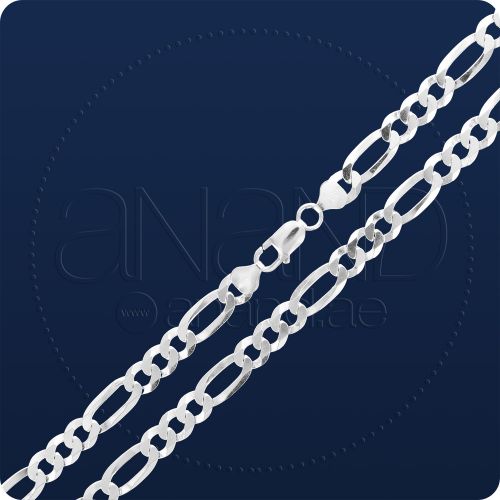 925 Silver Figaro Neck Chains (Flat)