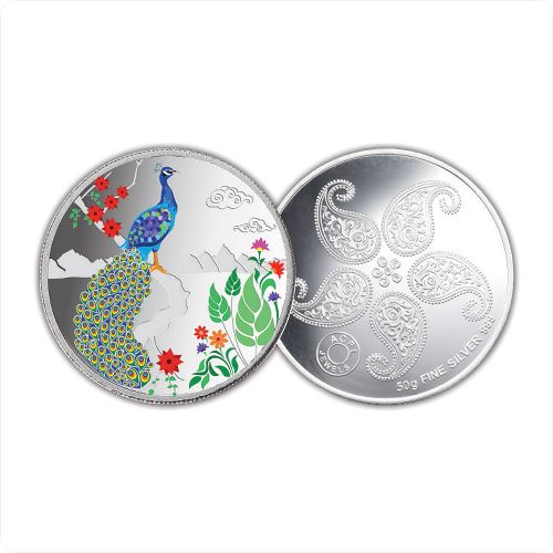 10g Peacock 999 Silver Color Coin