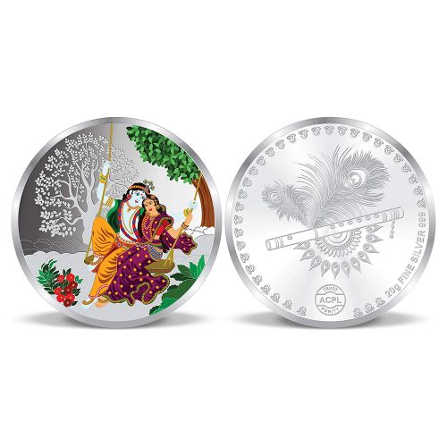 20g Radha-Krishna 999 Silver Color Coin